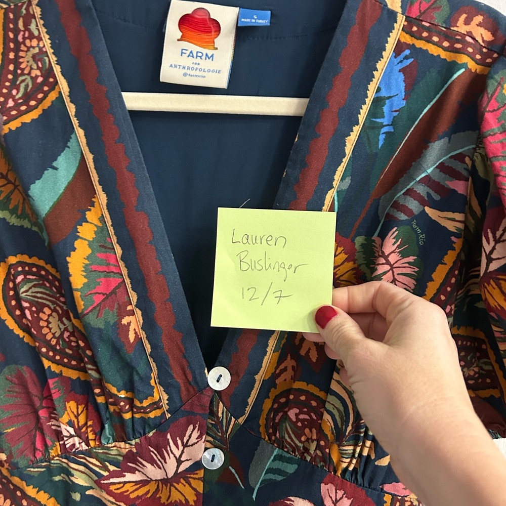 Farm Rio for Anthropologie button down jumpsuit. EUC. Worn once. Size small